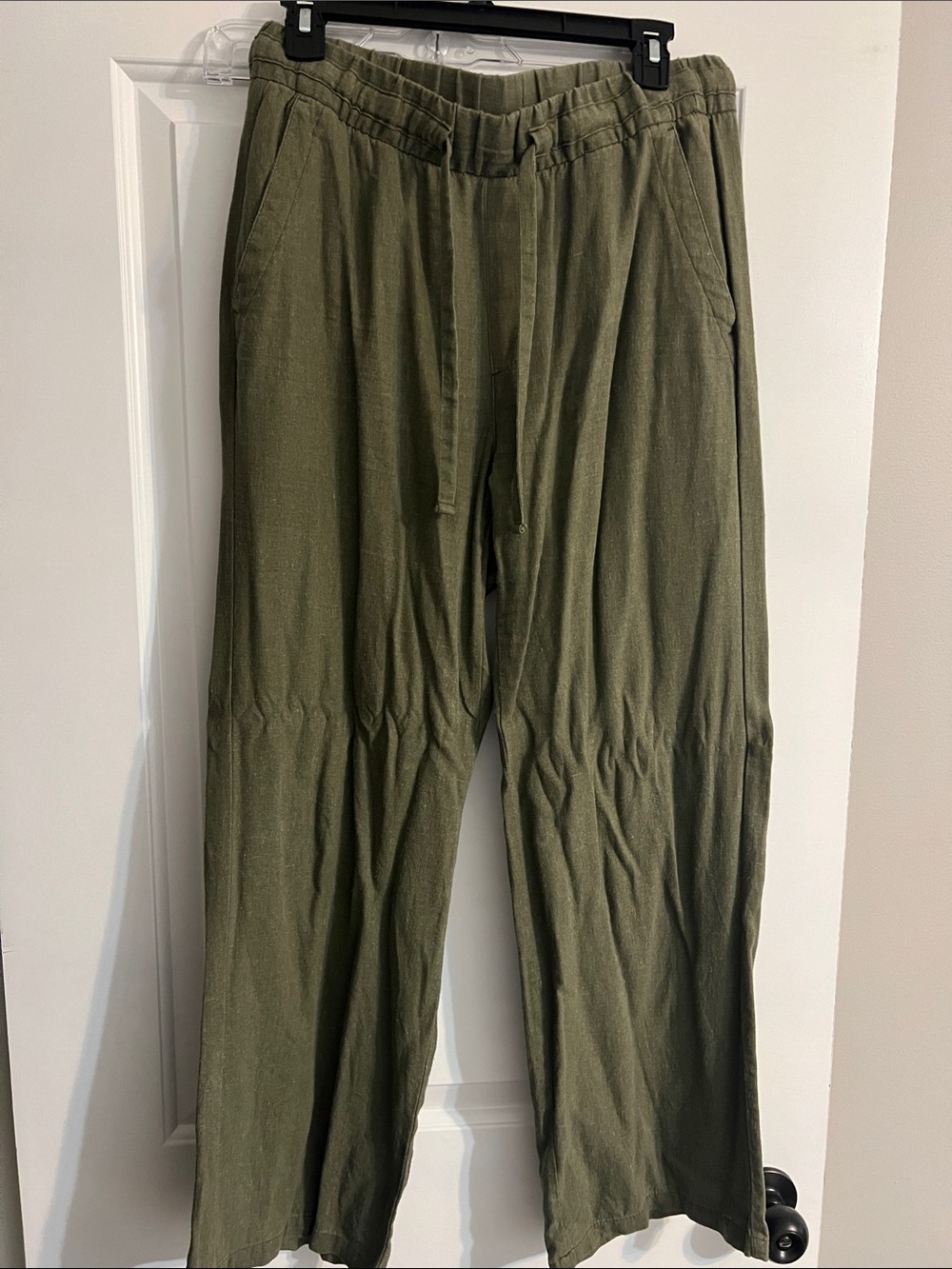 Old Navy Olive Straight-Leg Drawstring Pants